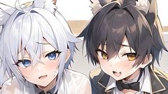 【逆転あり】ケモ耳双子ショタと緊縛ラブラブ交尾でメスイキオホ声アクメ連続絶頂させる [うるうさえっち]