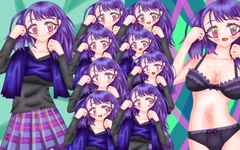 立ち絵素材26表情差分20種下着差分あり、スカーフの女の子 [ERASER]