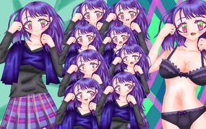 立ち絵素材26表情差分20種下着差分あり、スカーフの女の子 [イレイザー]