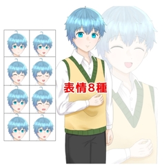表情8種 やわらかい雰囲気の男子高校生 [Tentamenta]