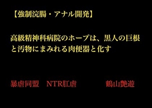 【強制浣腸・アナル開発】高級精神科病院のホープは、黒人の巨根と汚物にまみれる肉便器と化す [暴虐同盟]