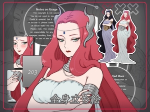 立ち絵素材_203 (強そうな女性全身、表情7種、カラー2種、おまけPNG素材あり) [Rio's Atelier]