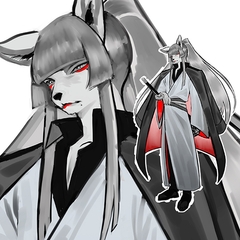 ケモ | 侍 | 青年 | PNG | 商用利用可能 [腹痛]