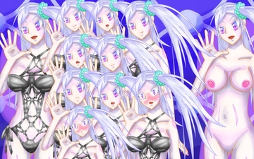 立ち絵素材29全裸差分つき表情差分20種モノキニ水着の女性 [ERASER]