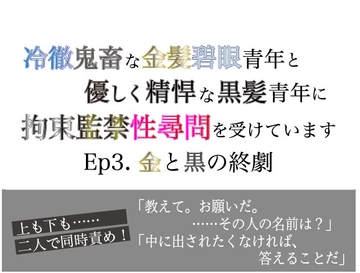 冷徹鬼畜な金髪碧眼青年と優しく精悍な黒髪青年に拘束監禁性尋問を受けています Ep.3 金と黒の終劇 [美波]