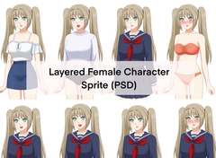 レイヤー分け女性キャラ立ち絵素材(PSD) [PungLoneWolf]