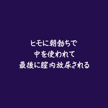 ヒモに朝勃ちで中を使われて最後に膣内放尿される [ああ]