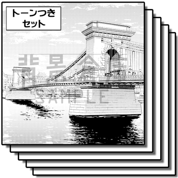 【トーンつき背景】海外_背景素材集2(街並) [背景倉庫]