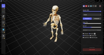 骸骨の3Dファイル(glbファイル)、および360度レンダリング画像、ファイル数1207枚、3Dビューワーソフト同梱 [画力向上委員会]