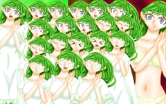 立ち絵素材36表情差分20種全裸衣装差分6つき白ドレス緑髪の女の子 [ERASER]