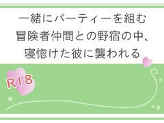 一緒にパーティーを組む冒険者仲間との野宿の中、寝惚けた彼に襲われる [宵凪]