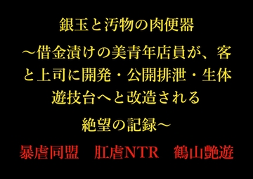 銀玉と汚物の肉便器 〜借金漬けの美青年店員が、客と上司に開発・公開排泄・生体遊技台へと改造される絶望の記録〜 [暴虐同盟]