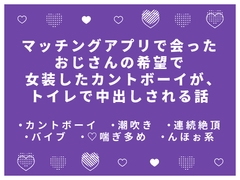 マッチングアプリで会ったおじさんの希望で女装したカントボーイが、トイレで中出しされる話 [かむかむ本舗]