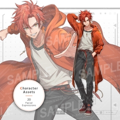 赤髪の男性(ポーズ2種・返り血セット) [立ち絵屋 らっこ]