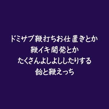 ドミサブ鞭打ちお仕置きとか鞭イキ開発とかたくさんよしよししたりする飴と鞭えっち [aa]