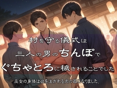 村を守る儀式は三人の男のちんぽでぐちゃとろに穢されることでした 巫女の身体は欲を注がれる肉の器になりました [果実蜜亭]