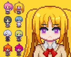 和風漫画学校キャラクターウォークアセット [MS_Studio]