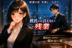 残業の夜、先輩と二人きりのオフィスで ―彼氏には言えない残業― [夜半の書斎]