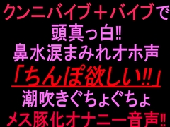 クンニバイブ+バイブで頭真っ白‼︎鼻水涙まみれオホ声「ちんぽ欲しい!!」潮吹きぐちょぐちょメス豚化オナニー音声‼︎ [絶頂ひとりオナ子]