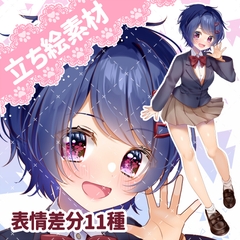 【立ち絵素材12】元気系ボーイッシュJK【表情差分11種】 [ねこほんぽ]