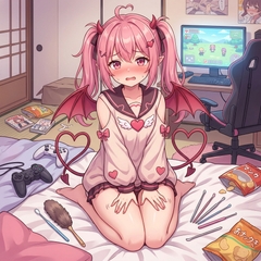 【中文音声】肚子饿瘪的笨蛋小魅魔突然住进我家！ [无名音声社]