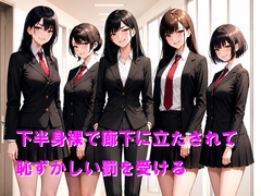 下半身裸で廊下に立たされて恥ずかしい罰を受ける