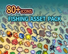 80種類以上のピクセルサイズの魚と海洋生物のアイコンリソース [MS_Studio]