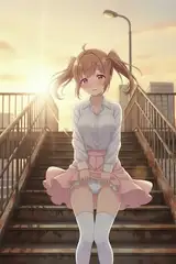 錆びた歩道橋と風待ちほのか