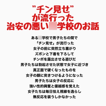 "チン見せ"が流行った治安の悪い○学校のお話 の表紙