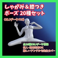 絵師のためのしゃがみ・膝立ちポーズ集 Vol.1 【OBJデータ版】 [Pose Craft]