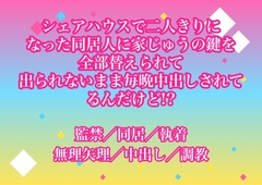 シェアハウスで二人きりになった同居人に家じゅうの鍵を全部替えられて出られないまま毎晩中出しされてるんだけど!? [ヨアケ]
