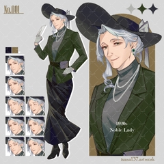 立ち絵素材_表情差分9種【1920s Noble Lady】 [isana137.artwork]