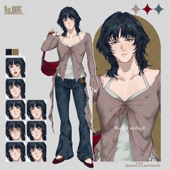 立ち絵素材_表情差分9種【Wolf Cut Girl】 [isana137.artwork]