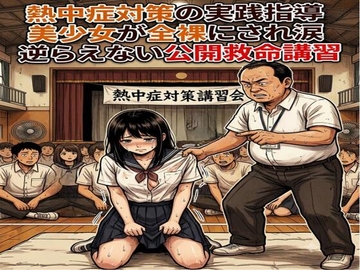 熱中症対策の実践指導。美少女が全裸にされ涙。逆らえない公開救命講習 の表紙