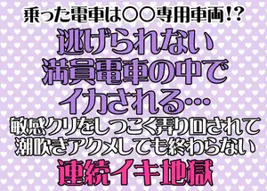 【DLsite専売】逃げられない満員電車の中でイカされる敏感クリをしつこく弄り回されて潮吹きアクメしても終わらない連続イキ地獄
