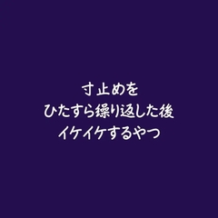 寸止めをひたすら繰り返した後イケイケするやつ [ああ]