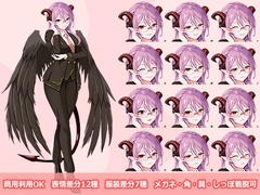 【立ち絵素材R18】冷静沈着悪魔の秘書 フルセットPSDパック [空想番外地]