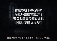 古城の地下の石牢に監禁され、冷たい鉄の枷で壁に繋がれたまま毎晩道具でイカされ続け中出しで飼い慣らされる交換留学生の話♡♡♡ [首輪と鍵]