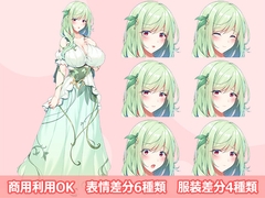 【立ち絵素材R18】 森の爆乳ドライアドさん フルセットPSDパック [空想番外地]