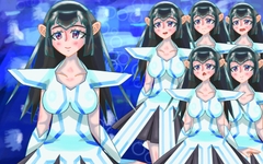 立ち絵素材47表情差分6種イカ髪飾りドレス