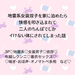 地雷系女装双子を家に泊めたら快感を叩き込まれて二人のちんぽでしかイけない体にされてしまった話 [24:00の本棚]