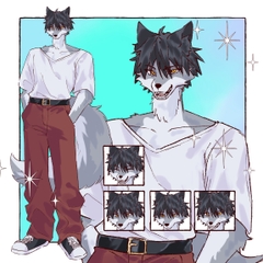 ケモ狼お兄さん立ち絵 [茶柱茶店]