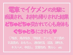 電車でイケメンの先輩に痴○され、お持ち帰りされた結果どちゅどちゅ突かれて心も身体もぐちゃとろにされる [ひらり羽房]