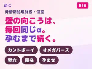 【DLsite専売】発情期処理施設の壁穴で顔も知らないαに種付けされ続けたカント型オメガが正体を知って孕まされる話♡