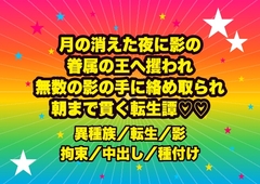 月の消えた夜に影の眷属の王へ攫われ、闇に沈む臥所で無数の影の手に絡め取られ『我が番だ』と身動きも取れぬまま朝まで貫かれ孕まされる転生月詠みの話♡♡♡ [ドンブリ庫]