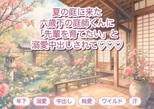 庭の手入れに来た六歳下の庭師に「木より先輩を大切に育てたい」と汗ばむ夏の縁側で押し倒され溺愛中出しされる年上のひとり暮らし女性の話♡♡♡