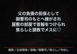 父の遺した負債の担保として御曹司のもとへ嫁がされた私が屋敷の部屋で首輪をつけられ二十六年ぶんの自分を焦らしと調教で一度ずつ剥がされメスに堕とされた話