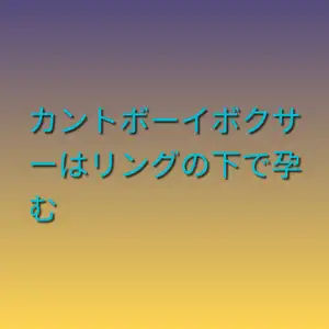 カントボーイボクサーはリングの下で孕む