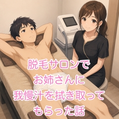 脱毛サロンでお姉さんに我慢汁を拭き取ってもらった・・・ [脱毛サロン・エステでのCFNM体験談]