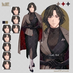 立ち絵素材_表情差分9種【Lady Red】